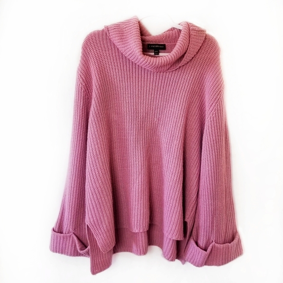 Lane Bryant Sweaters - LANE BRYANT mauve cowl neck croped Sleeve sweater